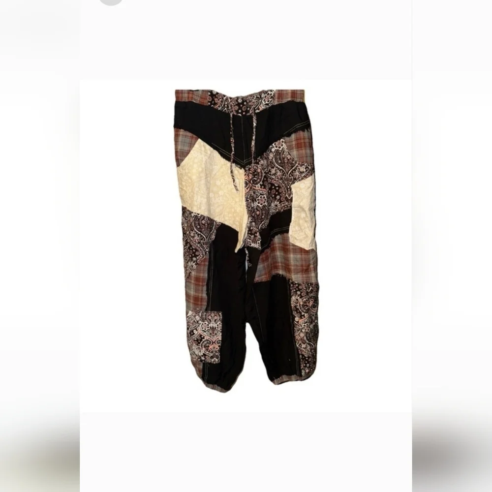 POL Black, Brown & Cream Patchwork Jogger Pants - Picture 11 of 13